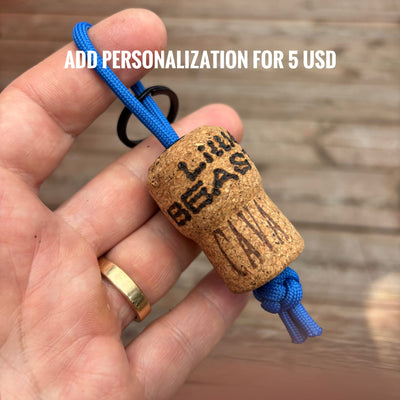 Champagne or Sparkling wine cork keychain