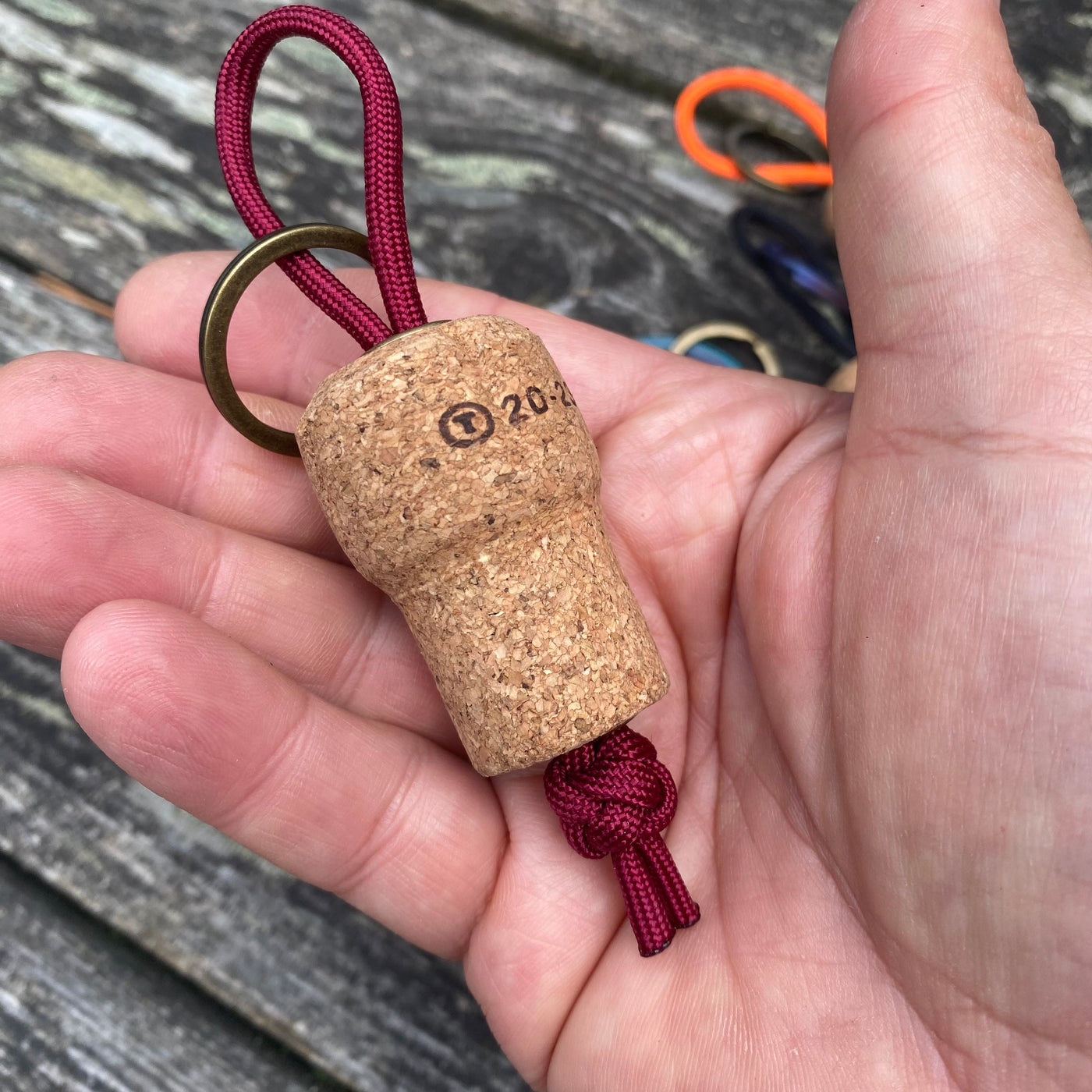 Champagne cork keychain