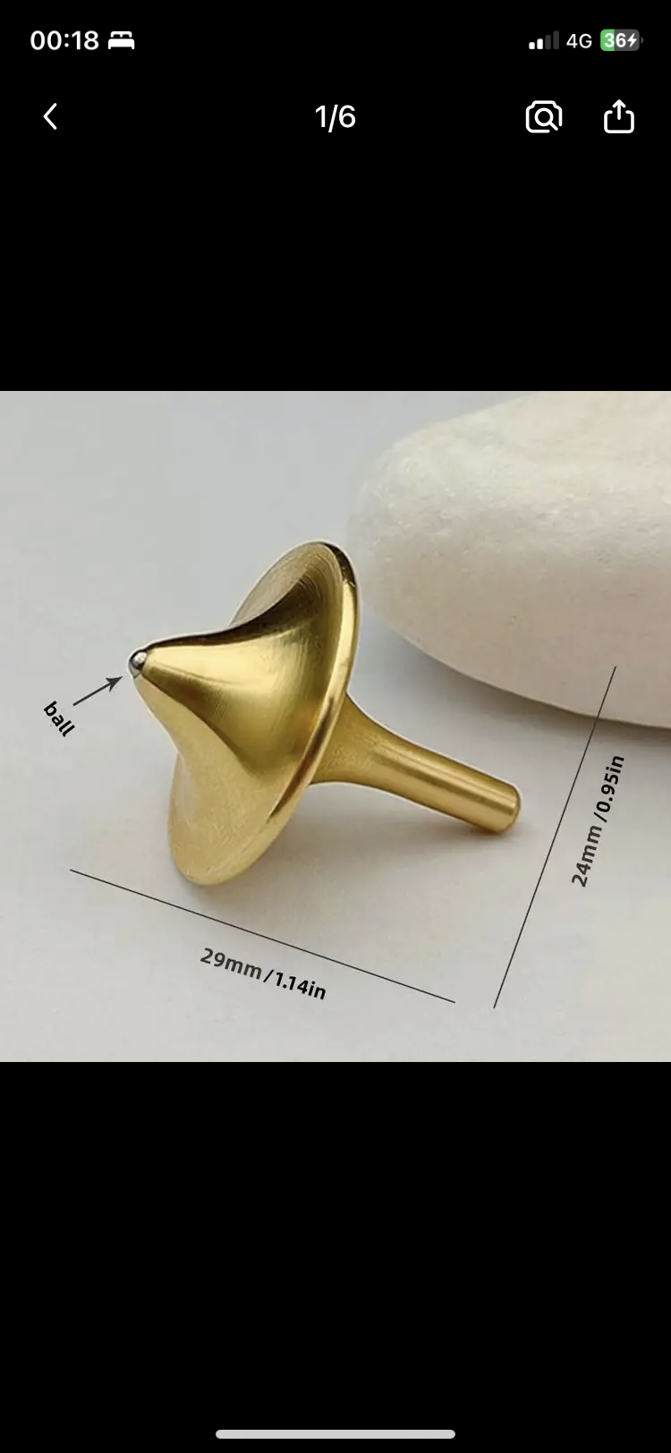 Solid brass Spinning top with ball bearing