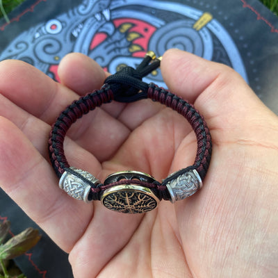 Thin Ægishjálmur and Vegvisir bracelets