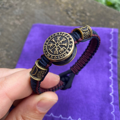 Thin Ægishjálmur and Vegvisir bracelets