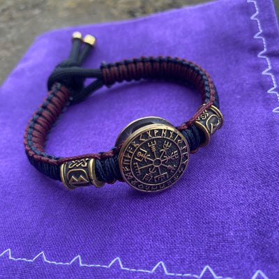 Thin Ægishjálmur and Vegvisir bracelets