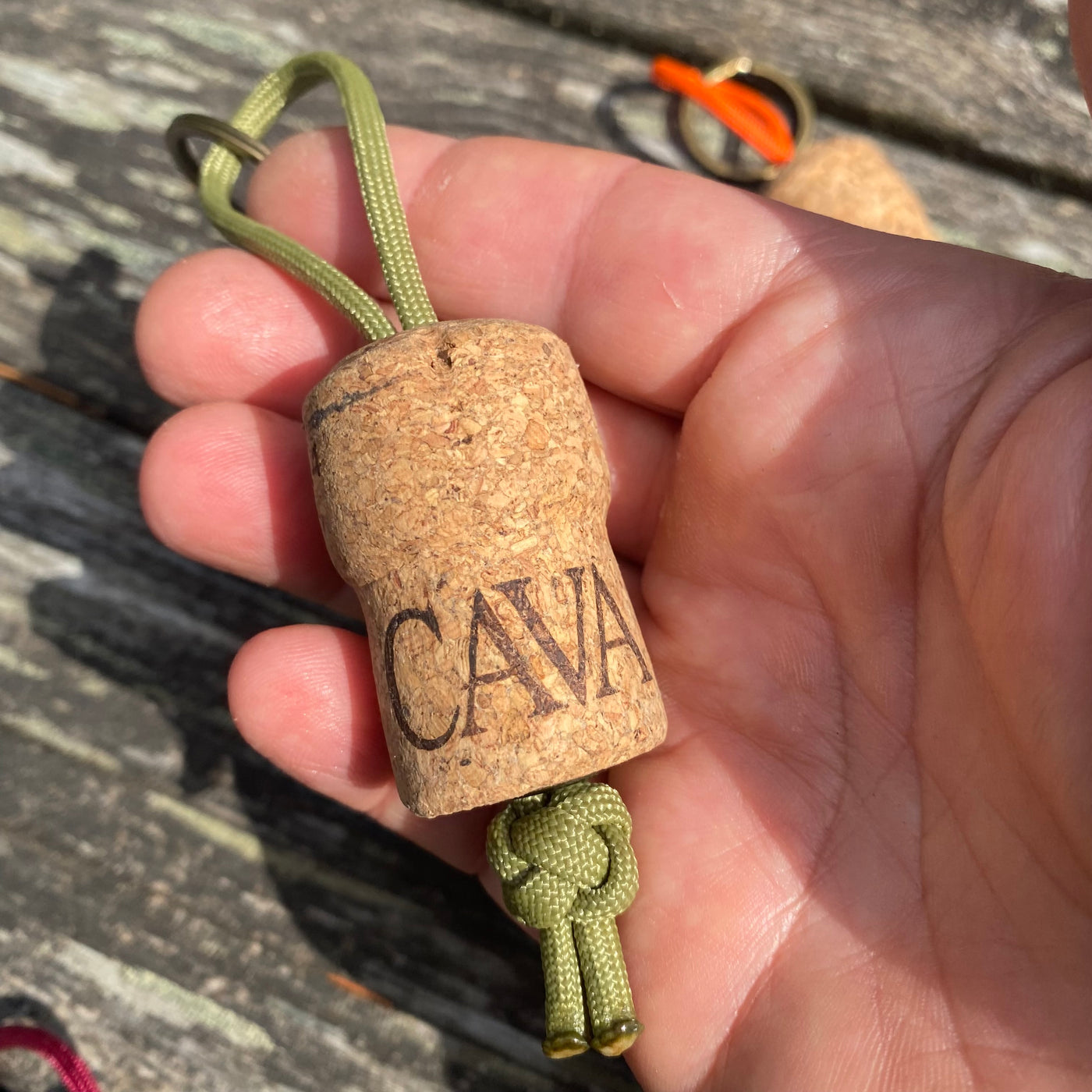 Champagne cork keychain