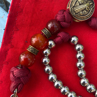 St Benedict Rosary with steel beads and blessed crucifix