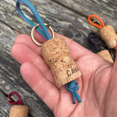 Champagne cork keychain