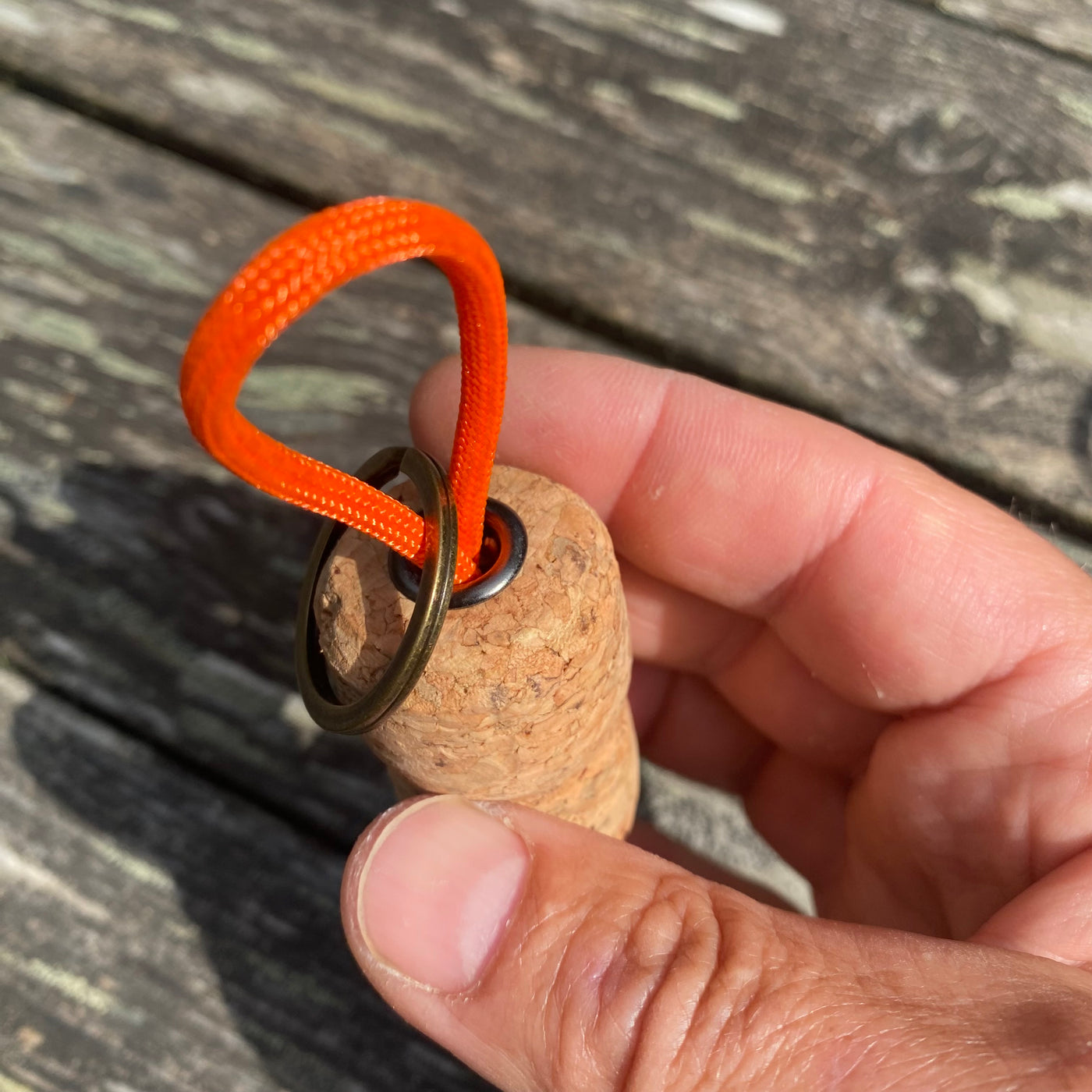 Champagne cork keychain