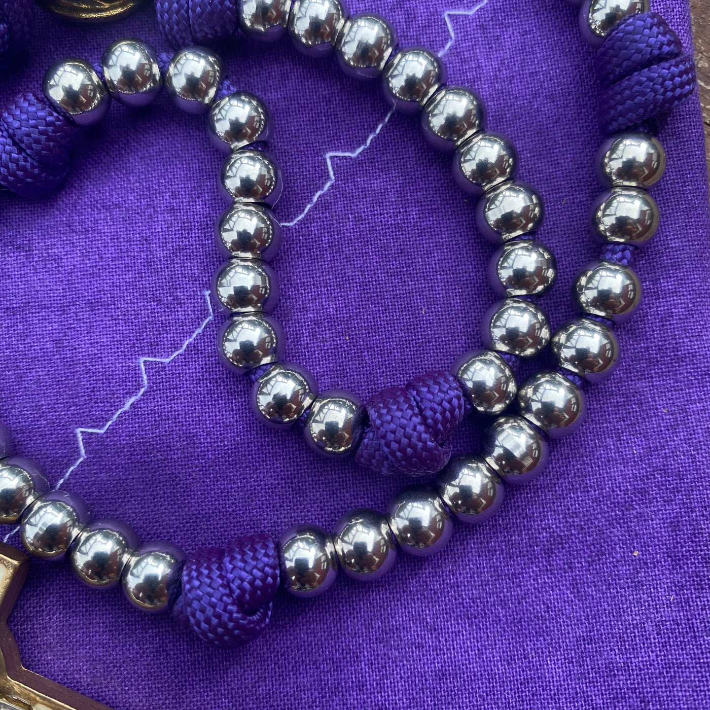 Rosary with steel beads, Jerusalem Cross centerpiece and crucifix from the Vatican