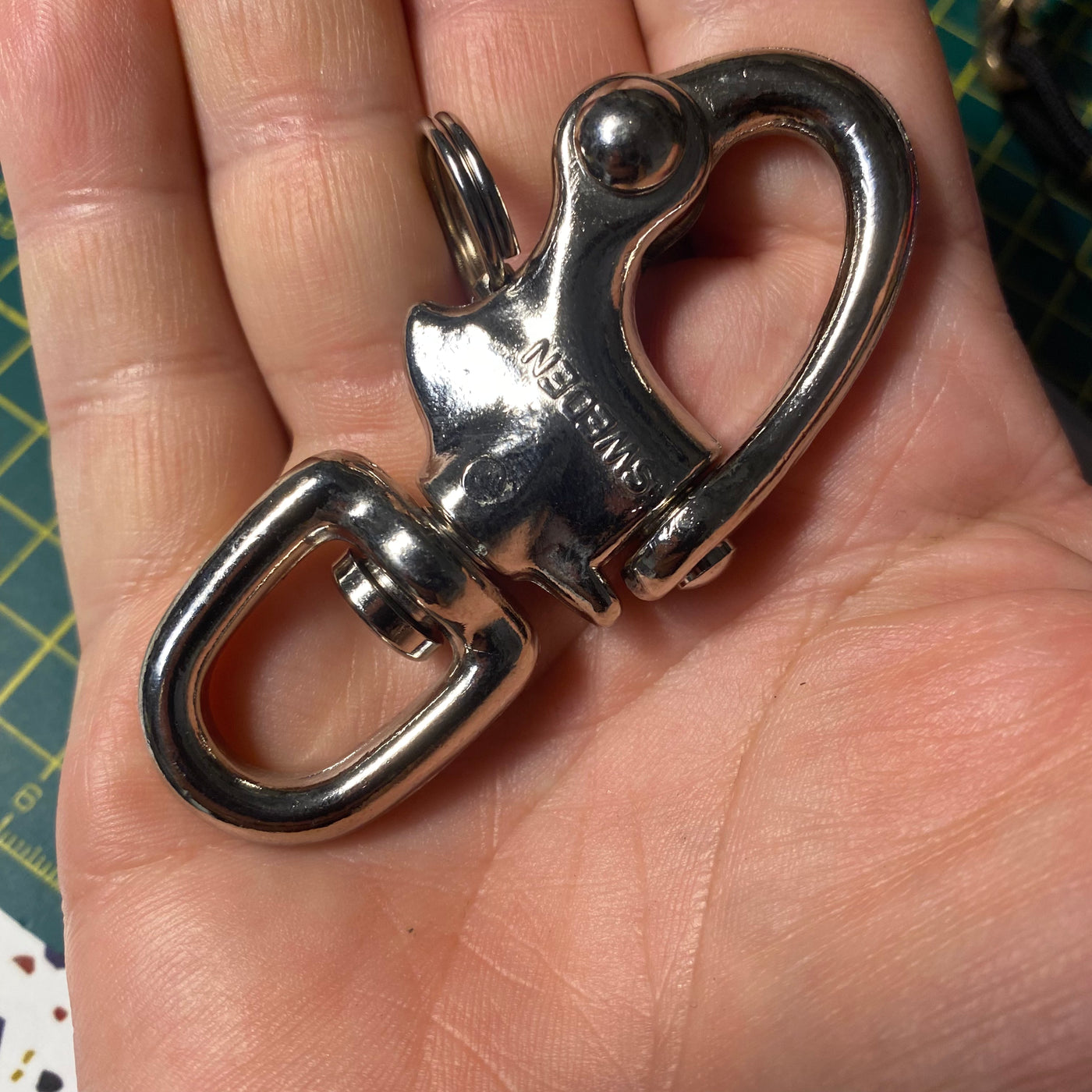 Swedish nautical brass shackles.