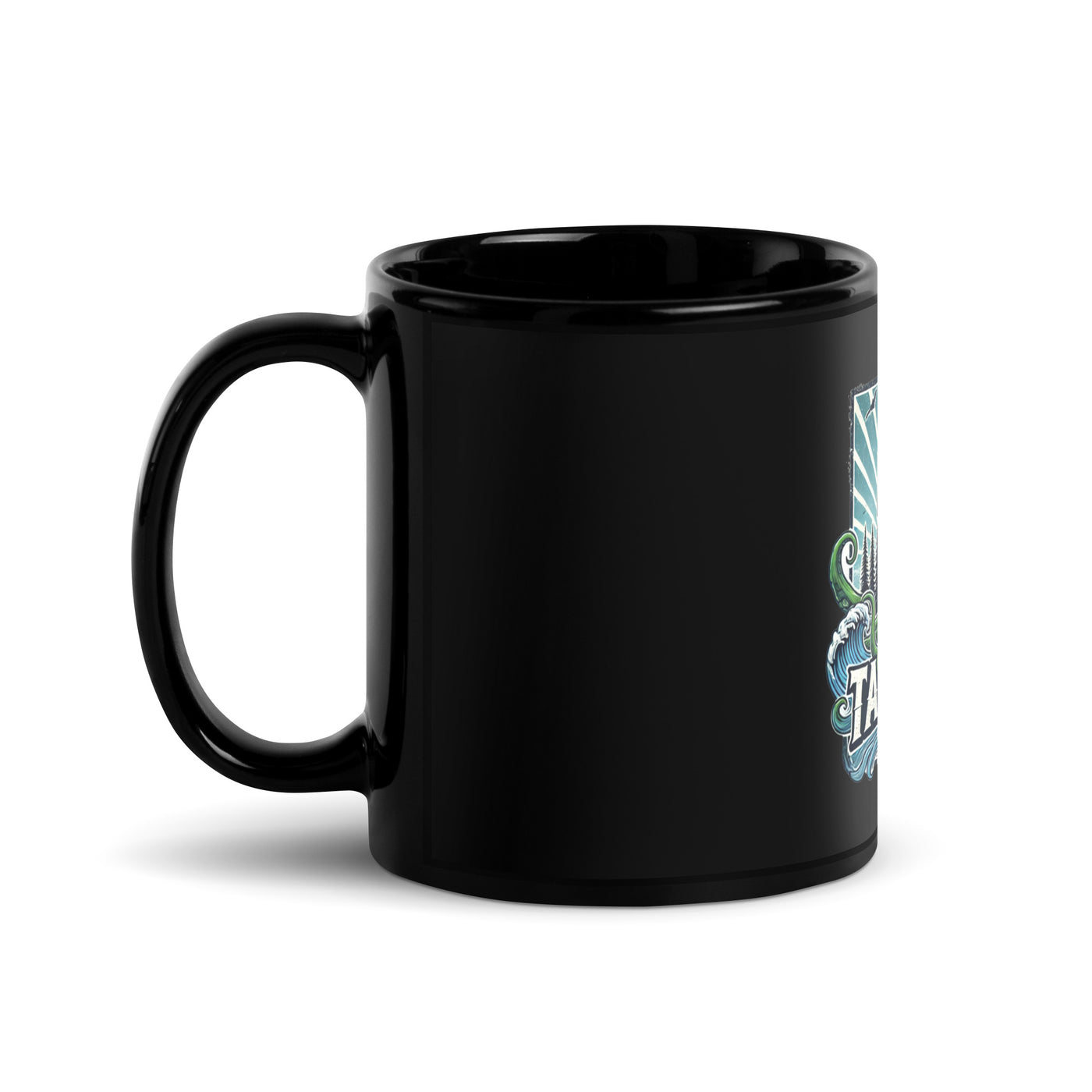 Black TALLCON coffee mug