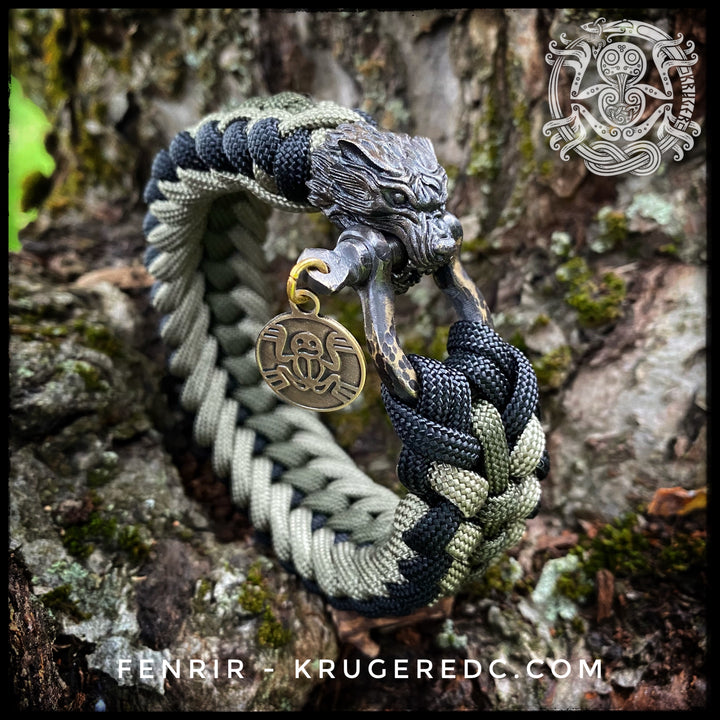 Paracord armband gespen, vintage messing paracord gespen, antieke wolf