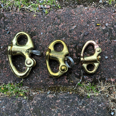 Swedish nautical brass shackles.