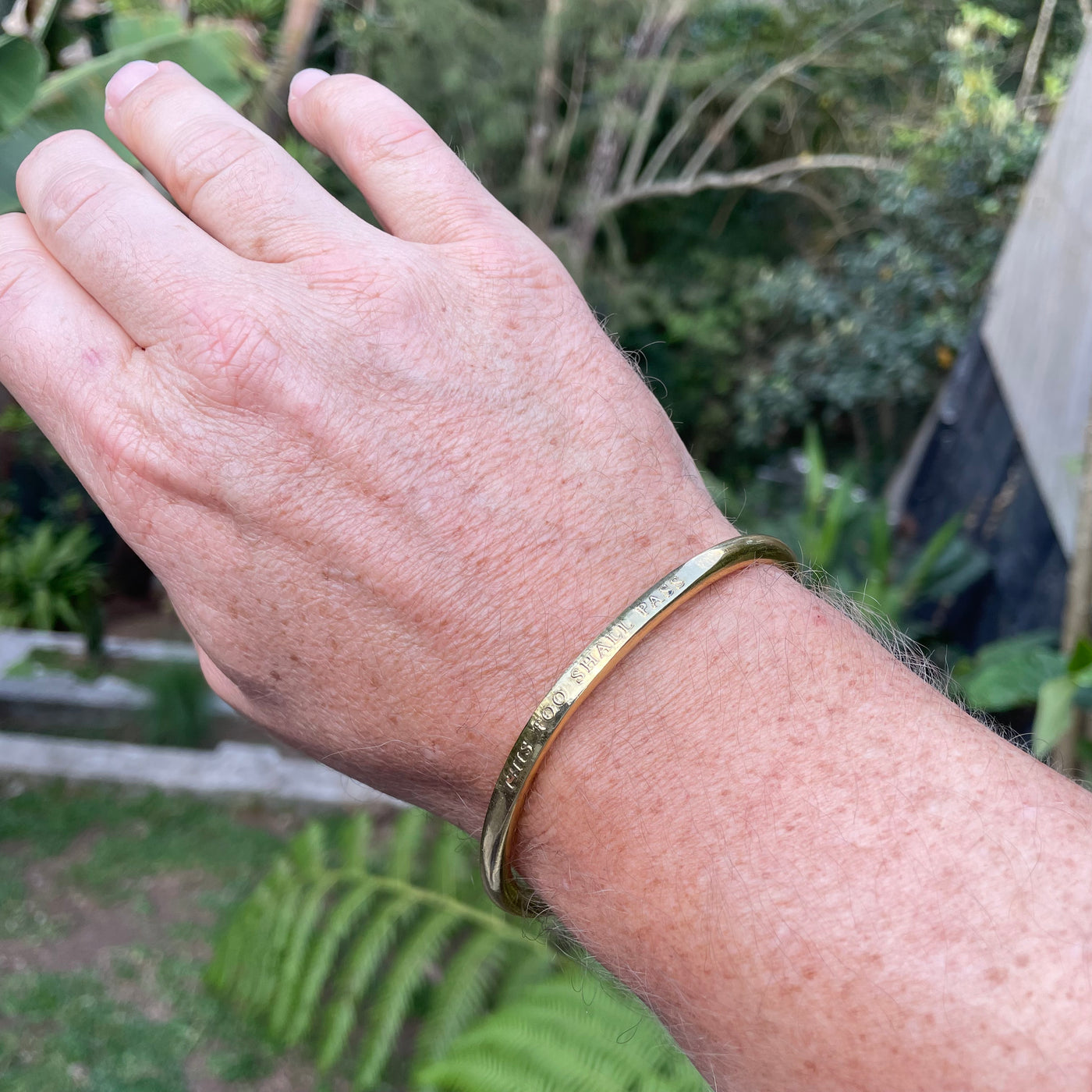 This Too Shall Pass - brass cuff