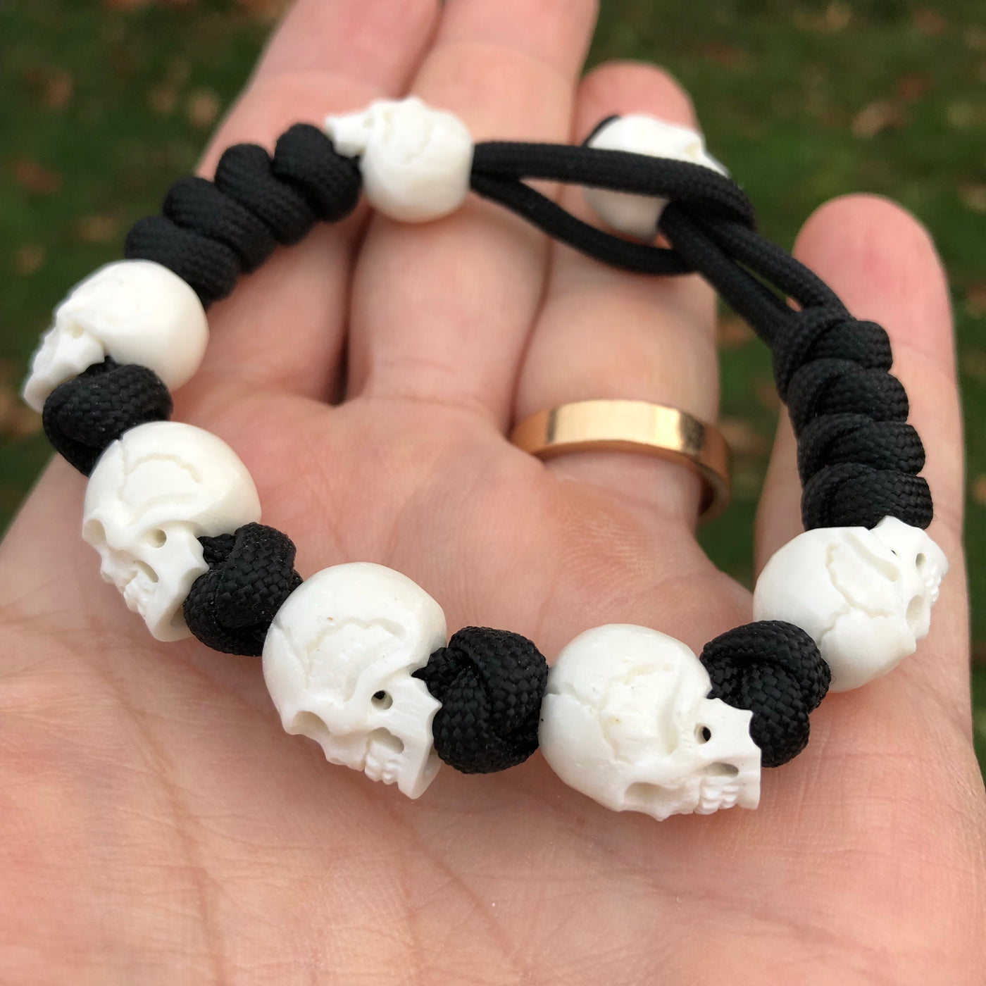 Hand carved skull bracelets